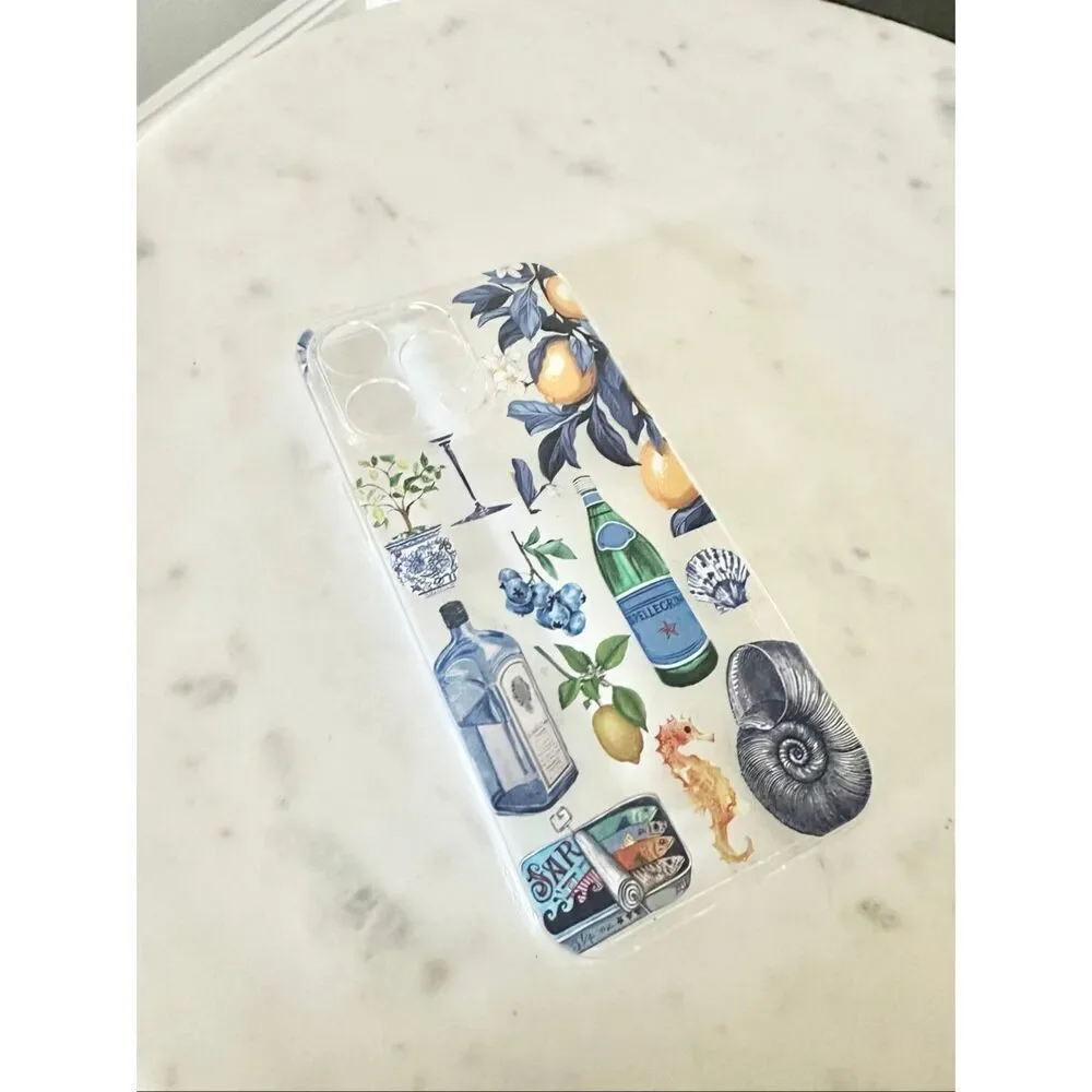 iPhone 14 Pro Max summertime Pellegrino, lemon, & blue sapphire phone case